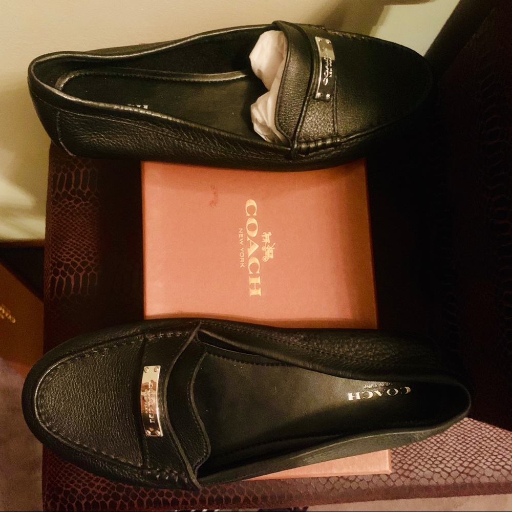 COACH FREDRICA PEBBLE LEATHER WOMENS  LOAFERS